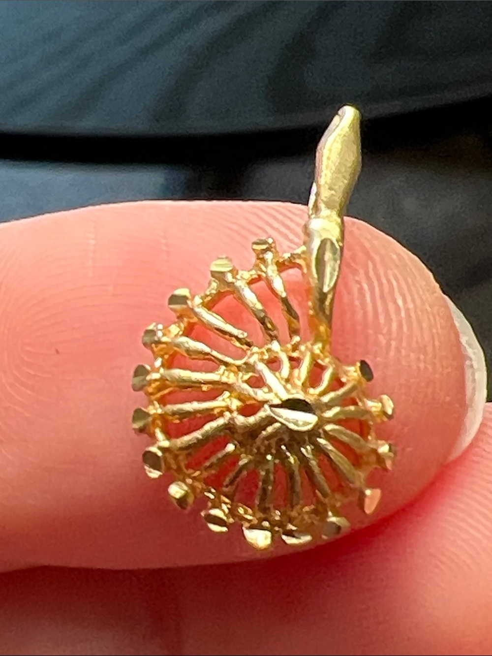 VTG 14k Solid Yellow Gold Nautilus Conch Shell Seashell Necklace Charm Pendant